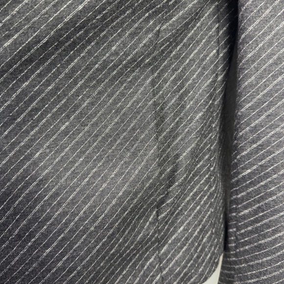 MM.LaFleur Blazer Women 0 Gray Wool Blend Pinstripe Open Front Career Minimalist - Picture 5 of 9